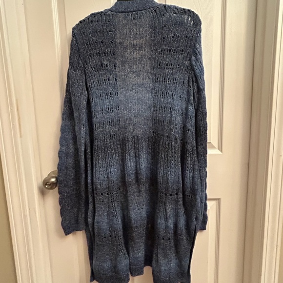 New Directions Blue Knit Cardigan - Picture 5 of 5